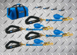 Direct Hook Ratchet Strap Pack with 40" Axle Strap Upgrade (in blue)