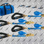 Direct Hook Ratchet Strap Pack with 40" Axle Strap Upgrade (in blue)