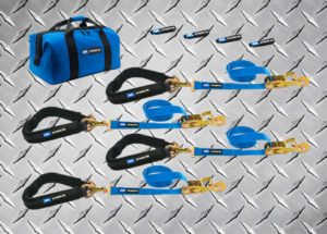 Direct Hook Ratchet Strap Pack with 40" Axle Strap Upgrade (in blue)