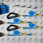 Standard Ratchet Strap Pack with 40" Axle Strap Upgrade (in blue)