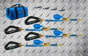 Standard Ratchet Strap Pack with 40" Axle Strap Upgrade (in blue)